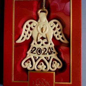 Lenox Gold and Cream 2024 Angel Ornament